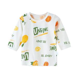 
Baby long-sleeved T-shirt home air-conditioning clothes pure cotton thin summer children's pajamas set boys and girls spring and summer