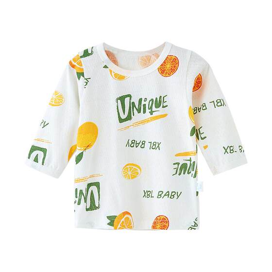 
Baby long-sleeved T-shirt home air-conditioning clothes pure cotton thin summer children's pajamas set boys and girls spring and summer