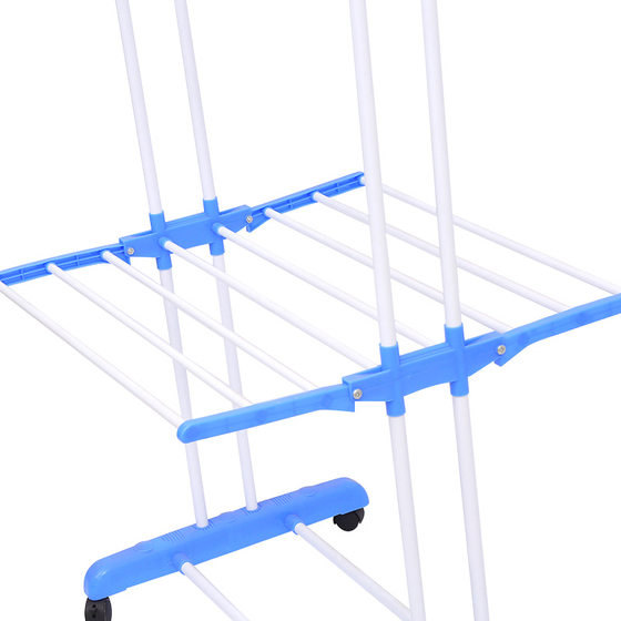 多功能落地三层毛巾架晾u衣架 室内折叠晒衣架晾衣架童装架