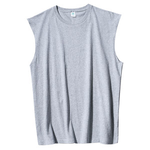 
Summer trend solid color base shirt for men's basketball vest vest shoulders loose casual sports pure cotton sleeveless T-shirt