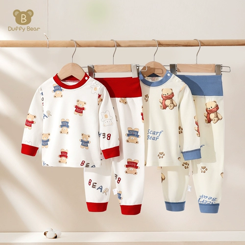 Детское нижнее белье, комплект, детский лонгслив, хлопковая пижама, термобелье подходит для мужчин и женщин, свитер, осеннее