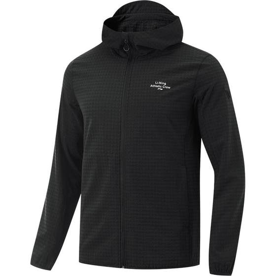 Li Ning sports windbreaker jacket men's autumn and winter new cardigan long-sleeved hooded plush velvet warm sportswear tops men