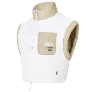 FILA Ferle official ladies wearing cotton wore cotton 2023 winter loose tennis sports stand -up collar vest