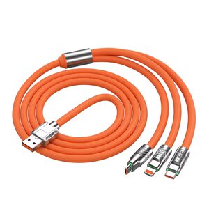 
120W super fast charger passenger data cable three-in-one charging cable one tow three-in-one passenger cable suitable for Apple Huawei type-c Android mobile phone tablet iPad universal thick fast charger