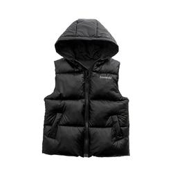 New Children's Down Cotton Vest Autumn And Winter Hooded Vest For Boys And Girls Baby Thickened Outer Wear Waistcoat For Middle And Large Children