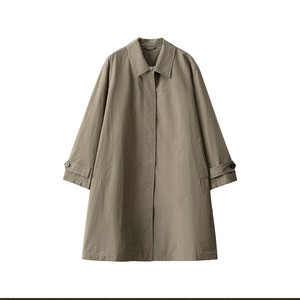 Soujia simple travel high-end and elegant high-end long velvet cotton windbreaker for women in autumn classic mid-length jacket