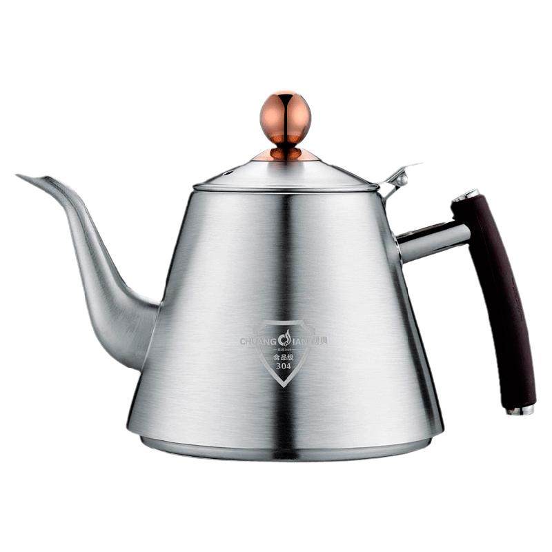 MEYAGOT Bouilloire En Acier Inoxydable 1L – Théière Robuste Tous Feux Induction Gaz – Design Élégant Et Ergonomique