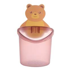 Bear drain cup holder without punching toothbrush rack dormitory storage bathroom rack wall-mounted
