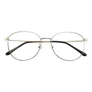 Japanese silver glasses frame for men and women, trendy myopia retro, can be equipped with prescription frames, round face, metal nose pads glasses frame