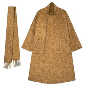 
[Manchixingguang] Tang-made high-collar robe with Chinese elements double-sided woolen coat, hand-made arch stitch, long and short styles with free scarf