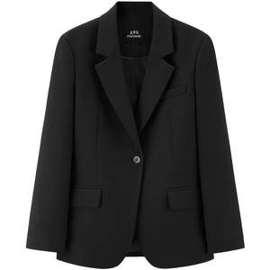 
Peacebird Black Gold Suit Jacket Women Single Push 2025 New Women's Suit Black Small Jacket Women