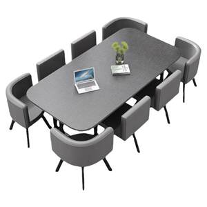 
Simple modern negotiation reception table and chair combination rectangular office conference training table small apartment home dining table