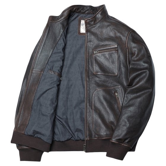 
MCS men's clothing originated from Marlboro American old leather jacket in spring and autumn new stand-alone sheepskin leather jacket