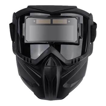Auto-darkening full-face welder anti-glare anti-grill welding protective mask split breathable heat-insulating eye protection cap