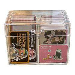 Japanese card storage box transparent desktop piece organizing box