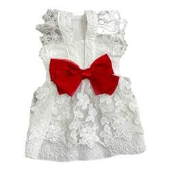 Nuomijia Spring and Summer New Pet Wedding Dress Bow Lace Dress Thin Clothes Small Dog Suspender Clothing