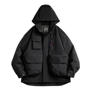 
Madden Workwear American Casual Multi-Pocket Functional Hooded Jacket Outdoor Loose Profile Sports Jacket Men's Spring