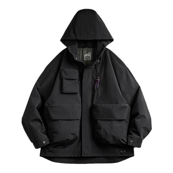 
Madden Workwear American Casual Multi-Pocket Functional Hooded Jacket Outdoor Loose Profile Sports Jacket Men's Spring