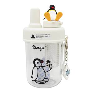 
KKV official Pingu straw flower tea cup high-looking cartoon office with tea partition student portable water cup