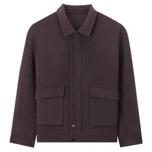 
MindBridge Men's Short Double-Side Tweed Jacket Simple Woolen Jacket 2025 Winter Lapel Woolen Coat