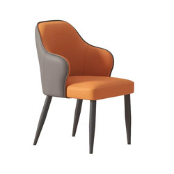 Modern simple dining table and chair dining room Italian soft bag backrest coffee casual stool cream style dining chair household
