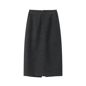 
[Multi-faceted Charming] CHICJOJO Woolen Skirt 25 Winter New Style Gray Straight Casual Skirt