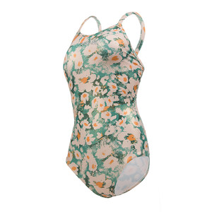 Chaukelian swimsuit ribbon women's sports training competition is thin small green daisy triangle high -hoe professional swimsuit
