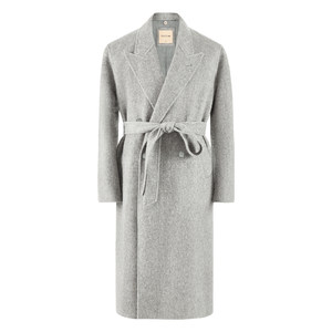 
[Double-sided 100% wool] CULTUM double-breasted lapel collar loose long wool coat men's woolen coat