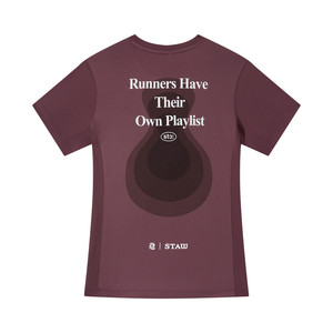 STAW Runner Music Theme Printed Short Sleeve T-shirt Hygroscopic Antibacterial Sports Running Marathon Quick Dry Clothes