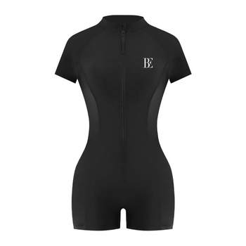 Flat -angle conjoined swimsuit BE Van Deran zipper
