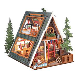 
rolife Ruolai triangle wooden house handmade diy cabin art house house villa miniature model New Year gift