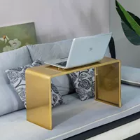 Итальянский маленький квартир бурного стекла Молочный столик может переместить угол U на несколько кроватей на ленивом столе настольного стола, мини -диван на рабочем столе C