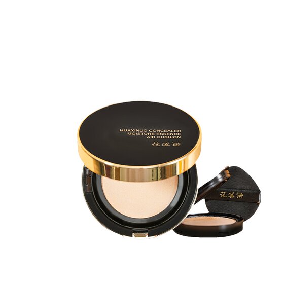 Huaxinuo Black Gold Essence Skin Care Air Cushion Concealer for a Long-lasting Makeup Moisturizing Delicate No Loose Powder and No Pure Acne