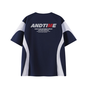 
andtime American splicing cool moisture wicking sports training short-sleeved basketball quick-drying cycling jersey T-shirt