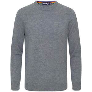 [Pure Wool] Navigare Italian small sailing boat grey round neck sweater men's winter casual warm knitted sweater
