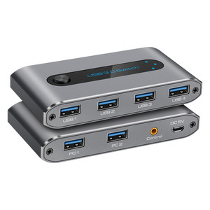 
Vpfet usb printer sharer USB3.0 two-in and four-out switch two hosts share four USB devices keyboard mouse scanner fast sharing switch