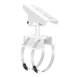 Surveillance camera hoop bracket vertical pole and crossbar installation
