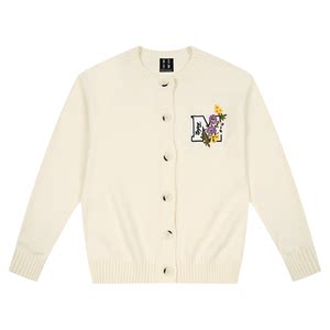 MEDM line floral embroidery casual cardigan sweater for men and women in spring and autumn lazy loose couple sweater jacket