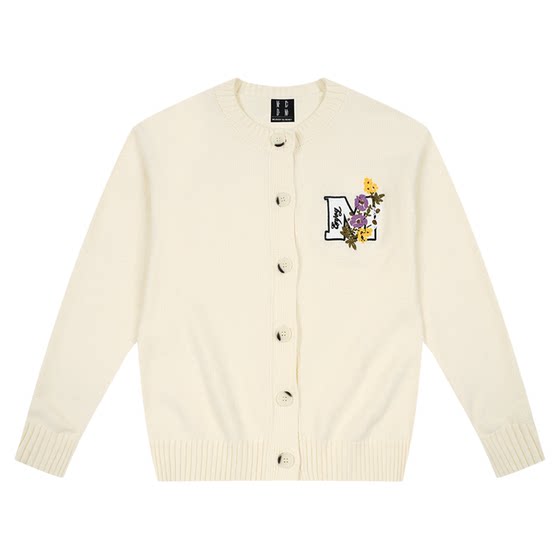 MEDM line floral embroidery casual cardigan sweater for men and women in spring and autumn lazy loose couple sweater jacket