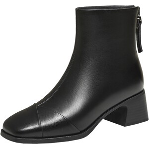 
TATA Fashion Boots Women's Shoes 2025 Winter New Versatile Commuting Boots Black Short Boots CE502DD5