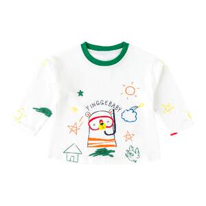 
Ingbebe boys long-sleeved T-shirt children's spring top cartoon pure cotton t-girl baby fashionable pullover base shirt