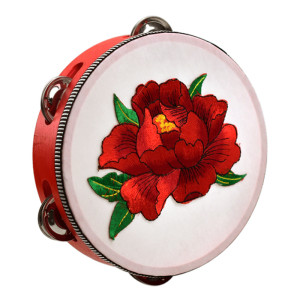 
Pomegranate red tambourine and tambourine dance props blooming Uyghur musical instruments embroidery Xinjiang dance Uyghur kindergarten