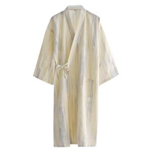 Japanese -style kimono robe ladies in spring, autumn and summer, pure cotton gauze thin, loose sweat steaming bathrobe home clothing pajamas