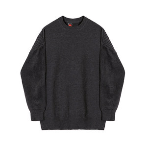 
MRCYC Lazy Style Sweater Men's Autumn and Winter Korean Loose Trendy Round Neck Pullover Solid Color Knitted Base Shirt