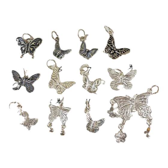 
925 sterling silver vintage silver silver butterfly pendant accessories dripping bracelet DIY hand-beaded accessories pendant