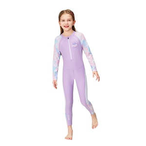 
Children's swimsuits, girls one-piece sun protection, long sleeves, long trousers, sun protection, conservative, medium and big children's summer new swimming pool equipment