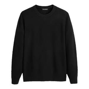 
PEACEBIRD Men's Black Round Neck Sweater Winter Soft Knitted Sweater Solid Color Fit Youth Bottoming Shirt for Men