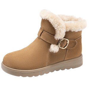 
[Genuine leather + wool] Aocon women's shoes, winter warm fur integrated fur fashion snow boots, snow boots