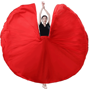 
720 degree large hem skirt dance skirt gauze skirt red dance clothes classic skirt flowing dance long skirt performance clothes