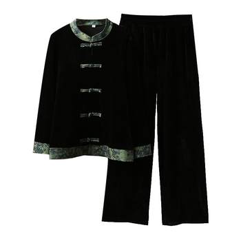 Mom Spring Velvet Suit Middle-aged and Elderly